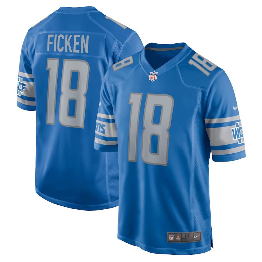 Men Detroit Lions #18 Sam Ficken Nike Blue Home Game Player NFL Jersey